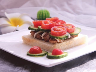 21、开放式鸡肉三明治,摆一下盘，颜值好高是不是？????????????