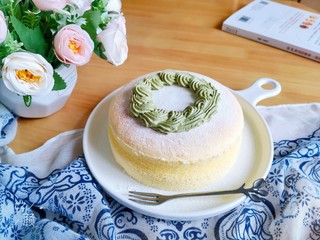 23、轻乳酪蛋糕????（抹茶奶油）,成品图！