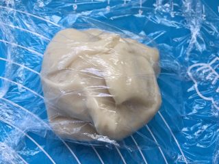 14、全面详细讲解～蛋黄酥,用保鲜膜盖好醒10分钟。