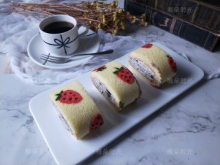 21、草莓彩绘蛋糕卷,成品图