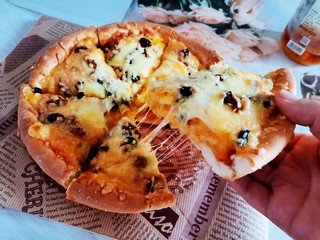 16、奶香红薯披萨,趁热拿起来能看到拉丝