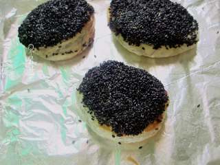 8、十味 芝麻酱烧饼,放入烤箱上下火200度烤15分钟!各家烤箱功率大小不一,时间和温度仅供参考,没有烤箱可以用平底锅或电饼铛