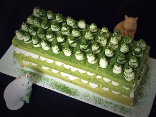 23、抹茶芒果裸蛋糕,效果出来了，是不是觉得很有食欲啊。