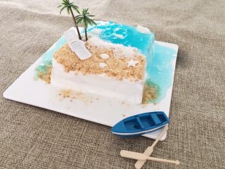 18、海洋之心戚风奶油蛋糕,同样也可做成想要的形状的蛋糕哦！