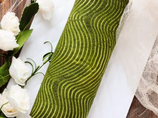 17、波浪抹茶蛋糕卷,漂亮的波浪纹