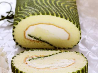 19、波浪抹茶蛋糕卷,成品图