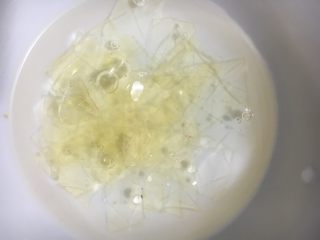 1、双色布丁杯,先做巧克力的，这相对放的东西要多一点，那就先搞定，吉利丁片剪成小块，浸泡冷开水至软化