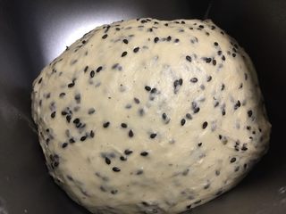 2、黑芝麻吐司 ,和面35分钟。