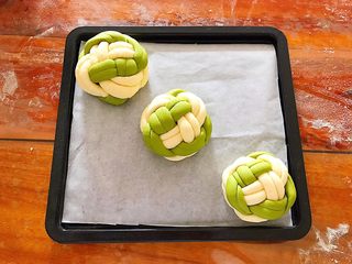 19、即方便又快捷~一次发酵双色绣球馒头,好了，整形完毕！