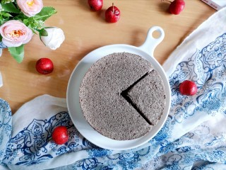18、粗粮黑米蒸糕(少油少糖),成品图!