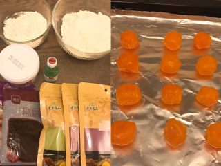 1、螺旋蛋黄酥,所用材料备齐