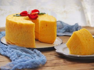 24、南瓜戚风蛋糕,口感真的很不错，推荐～