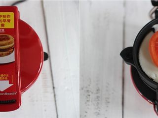 16、汉堡热狗,盖上盖子烹饪2分钟左右，然后在打开盖子，放1到2片的西红柿，继续盖上盖子 烹饪2—3分钟即可