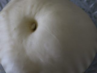 7、椰丝排包,面团发酵好了体积是原来的2倍大,手指沾些粉戳孔,没回缩没塌陷就是发酵好了