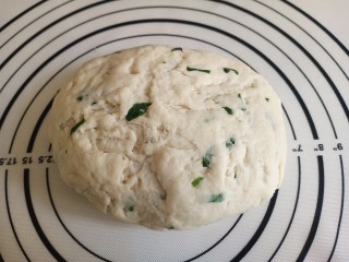 8、香葱苏打饼干,面团放在硅胶垫上，在用手揉一会，使面团略微光滑