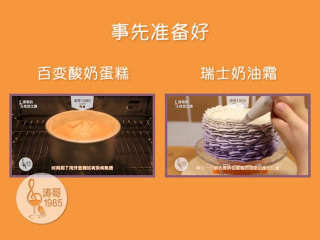 1、瑞士奶油霜 - 彩虹抹面蛋糕,1、做彩虹抹面蛋糕需要事先准备好酸奶蛋糕和瑞士奶油霜，我之前已经分别分享过食谱和视频教程