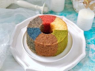 15、彩虹戚风蛋糕,成品图