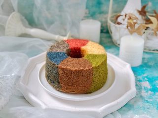 16、彩虹戚风蛋糕,成品图