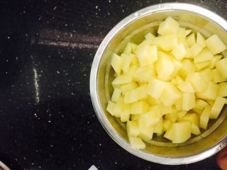 6、黑椒土豆小面包,随便怎么切,反正把土豆切小切薄来就行。然后放锅里蒸20分钟