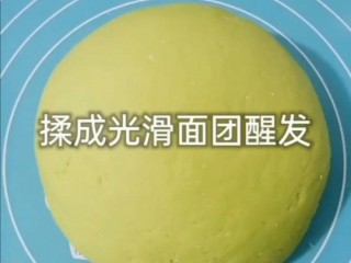 3、菠菜汁发面小饼,揉成光滑面团醒发
