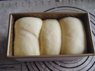 12、酸奶土司,我是用烤箱发酵的,一个小时就发满了,烤箱180度预热,放置中下层烤40分钟,大概10分钟后上色完成就可以盖上锡纸了