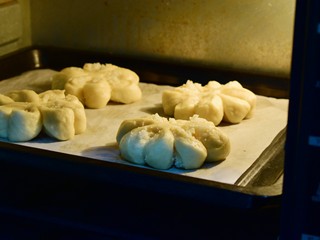 13、#甜食#花形椰蓉面包,放烤箱二次发酵30分钟