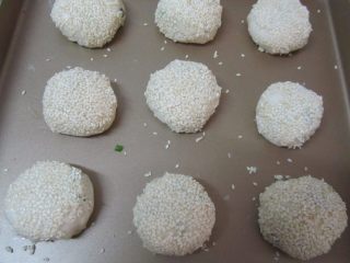 14、蟹壳黄烧饼,摆入烤盘,烤箱200度预热