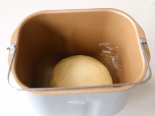 3、葡萄干吐司,稍稍整形放入面包机桶中发酵；