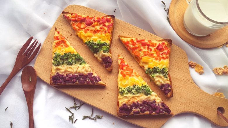 宝宝辅食12M彩虹芝士吐司