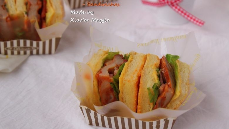 吐司新吃法之一新奥尔良三明治