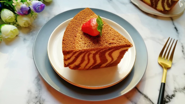 斑马纹戚风蛋糕8寸