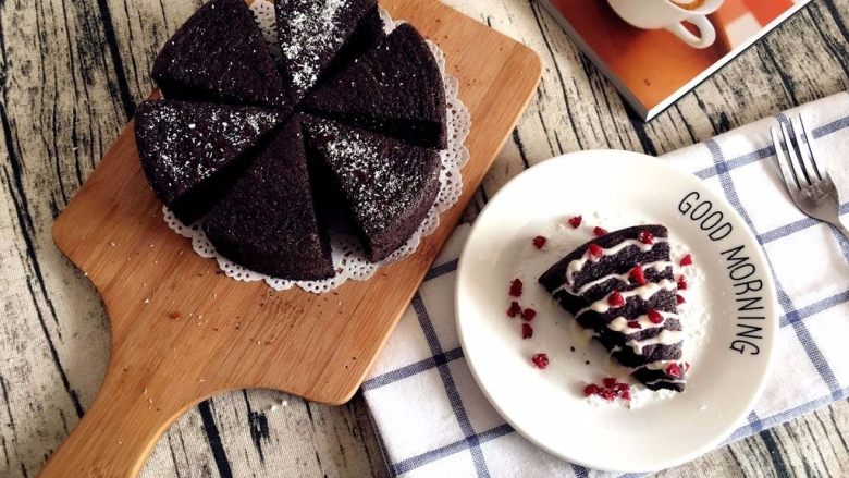 无烤箱版黑米蛋糕