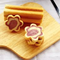 紫薯原味拼色梅花吐司中种法