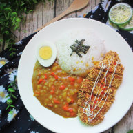 咖喱鸡排饭免炸版