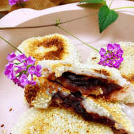 玫瑰豆沙糯米饼