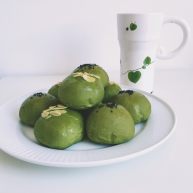 网上厨房独家抹茶肉松蜜豆小餐包