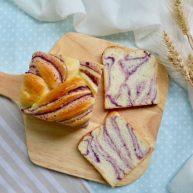 紫薯奶油辫子吐司奶油直接法