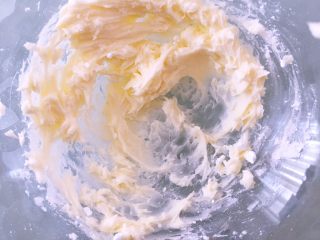 5、麦芬蜜豆粽,糖粉加入软化好的黄油中，用勺子先拌匀，避免打发时飞溅