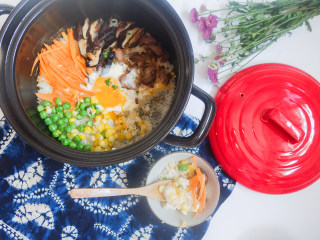 12、超简单又好吃的彩虹煲仔饭,拌匀就能吃啦