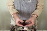 15、紫米芝士肉松饭团,包上一张即食海苔。