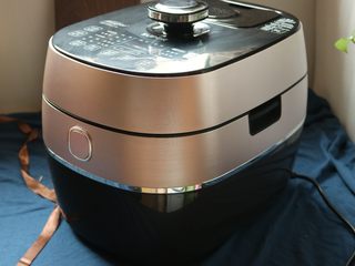 5、多味排骨,压力锅工作中，指示灯是蓝色的。