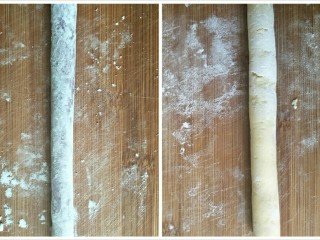 7、芋圆小火锅, 两种面团搓成小长条，切成小粒