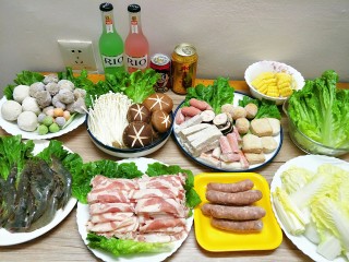 12、鸳鸯火锅,食材大合照
