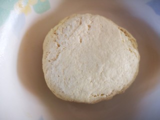 8、微波炉版美味披萨,用手揉匀后盖上保鲜膜再醒30分钟