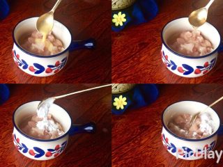 6、海鲜酱爆鸡丁,腌制：蛋液1/3、料酒6g、干淀粉18g（10分钟）