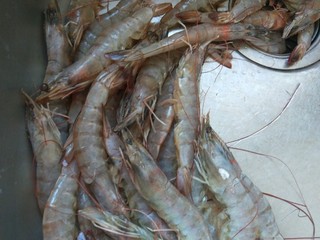 4、麻辣干锅虾,全部剪好装盘。