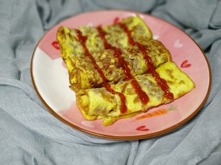1、菜脯蛋卷,成品图