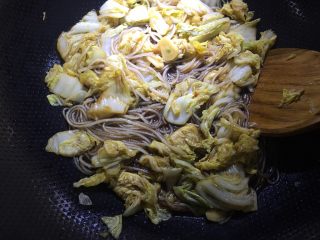 8、酱香浓郁白菜炖粉条,加入粉条，翻炒