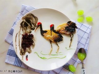 11、国画风趣味餐,简易的中国风餐盘画制作完成
