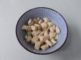 7、家常版川味浓香宫保鸡丁,过油完的鸡肉盛出